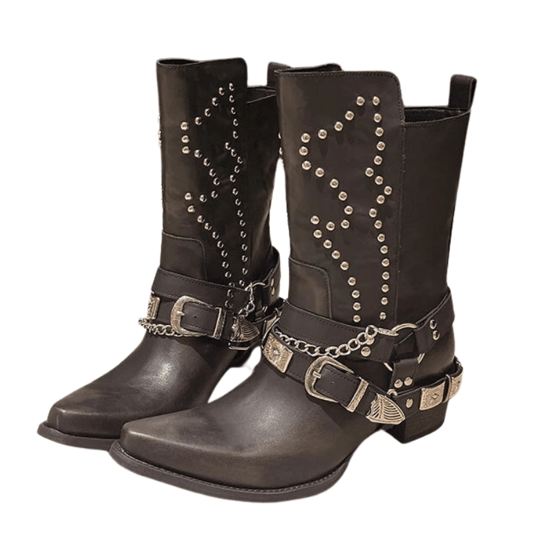 Botas Cowboy Media Caña Negras