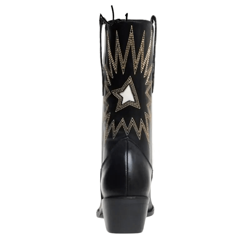 Botas Cowboy Negras Media Caña