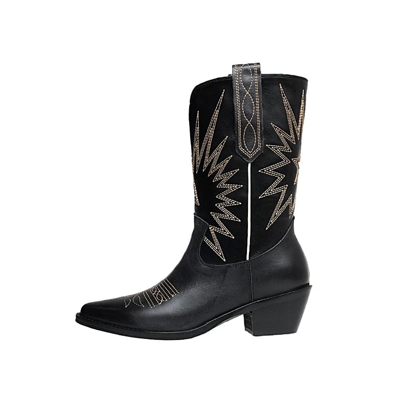 Botas Cowboy Negras Media Caña