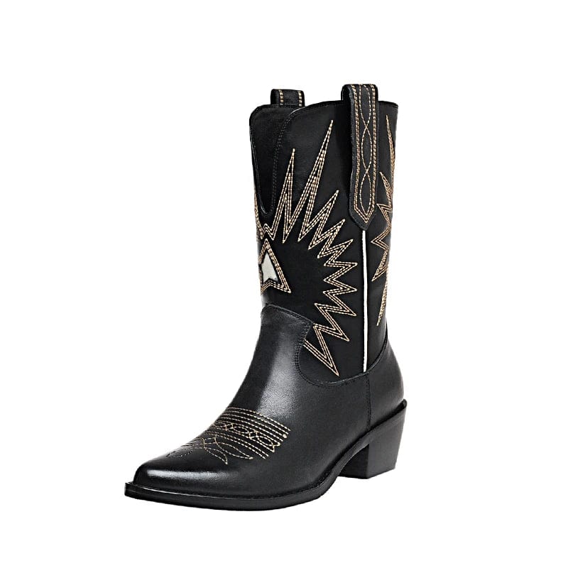 Botas Cowboy Negras Media Caña