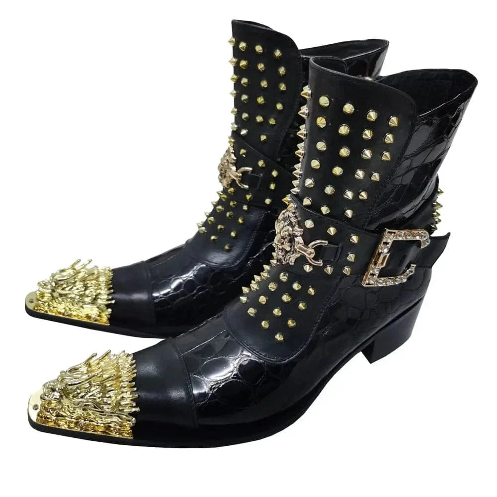 Botas Cowboy Negras Tachuelas